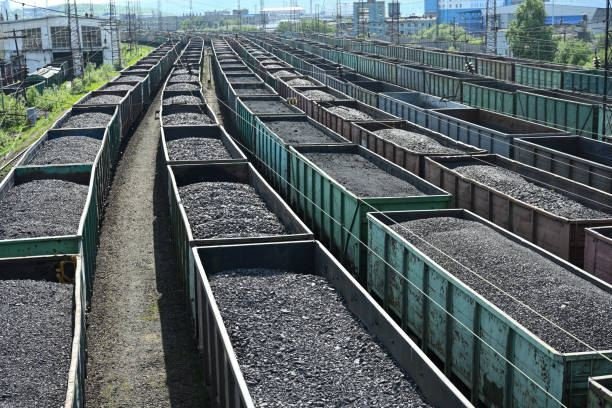 Industrial machinery working with coal